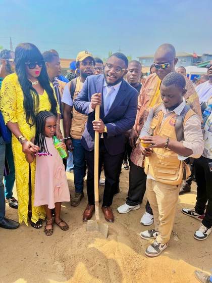 Officials and guests at the annex ground breaking