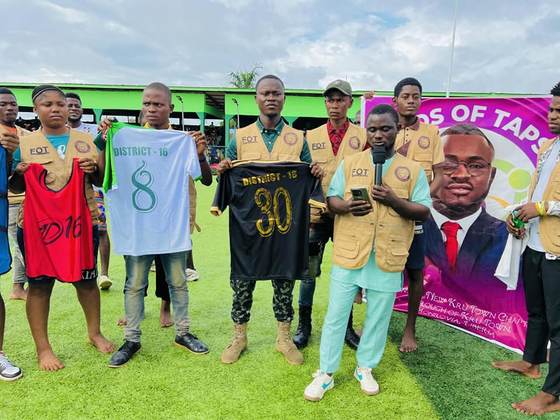 Presenting team jerseys at the annual tournament